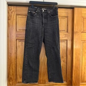 Levi’s Ribcage Straight Ankle Jeans Black